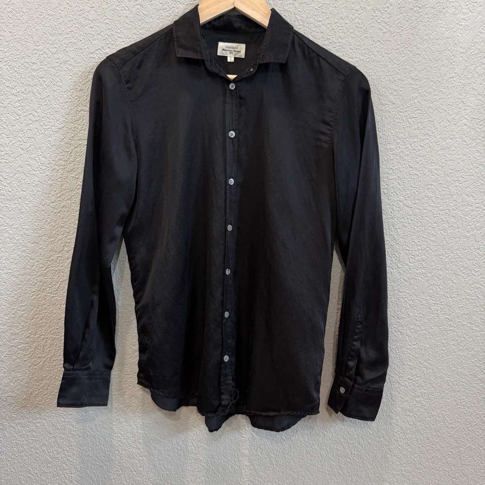 Hartford Alternative Classics Size 1 Black Silk Cotton Satin Button Up